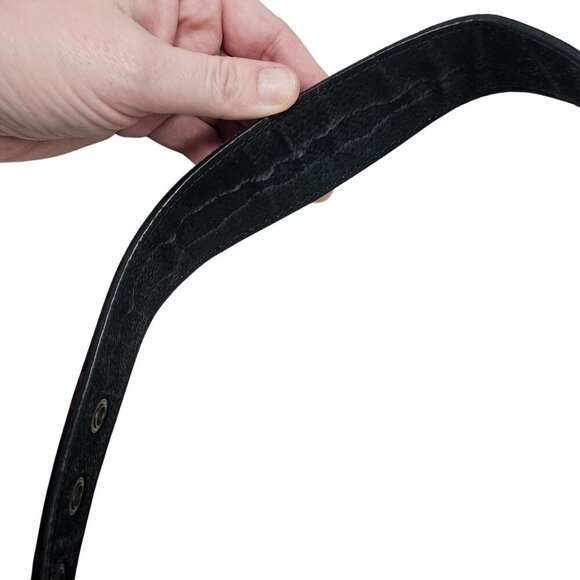 Vintage Floral Embroidered Leather Belt Silver Buckle Boho Tapestry Woven 32 - Picture 4 of 8